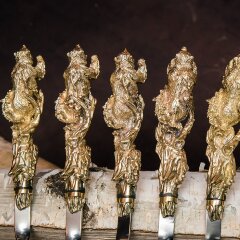 Цельнометаллические шампуры «Медведь» с художественным литьём