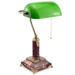 Зелёная настольная лампа из яшмы «Кремлёвская» для рабочего кабинета руководителя