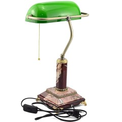 Зелёная настольная лампа из яшмы «Кремлёвская» для рабочего кабинета руководителя