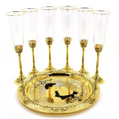 Позолоченный винный набор «Вальс» с подносом