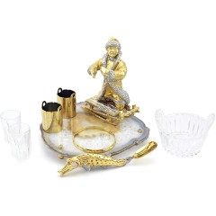 Водочный набор с икорницей «По щучьему велению» с рюмками для двух персон