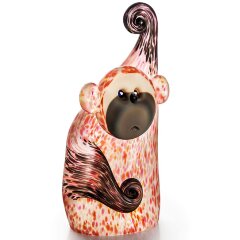 Стеклянная фигурка «Обезьянка» (розовая) из художественного хрусталя