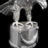 Серебряная фигурка «Орёл» на стелле из камня обсидиан в подарок руководителю