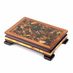 Деревянная шкатулка «Осень» с мозаикой из натурального янтаря