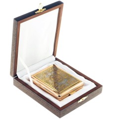 Позолоченный портсигар на 20 сигарет «Герб Российский» в подарок мужчине