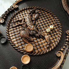 Резные нарды ручной работы «Скорпион» с художественным декором