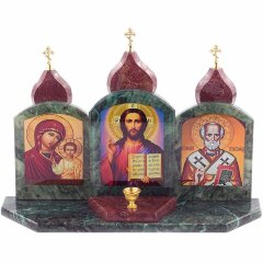 Икона «Триптих» с подсвечником