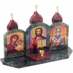 Икона «Триптих» с подсвечником