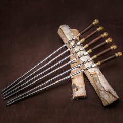 Подарочные шампуры «Хоккей» с деревянной рукоятью