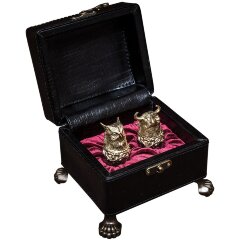 Чёрная подарочная шкатулка «Русский лес» с двумя стопками перевёртышами