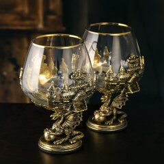 Два подарочных бокала для коньяка «Дракон» — как символ 2024 года