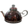 Янтарный чайник «Барыня» с художественным декором в подарок к праздничному столу