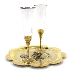 Позолоченный винный набор «Мастер и Маргарита» с подносом