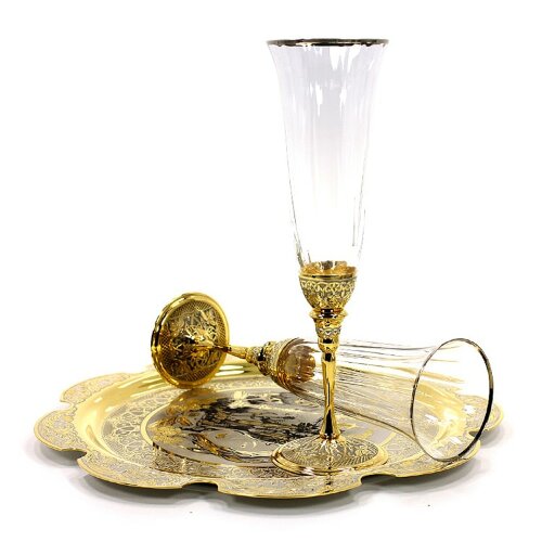 Позолоченный винный набор «Мастер и Маргарита» с подносом