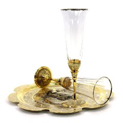 Позолоченный винный набор «Мастер и Маргарита» с подносом