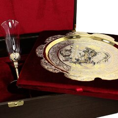 Позолоченный винный набор «Мастер и Маргарита» с подносом