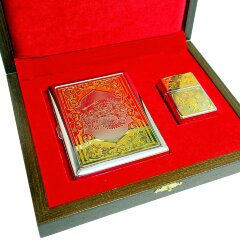 Подарочный набор портсигар с зажигалкой «Российский»