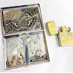 Подарочный набор портсигар с зажигалкой «Российский»