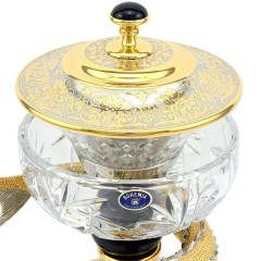 Икорница хрустальная (богема) «Осётр» в подарок мужчине рыбаку