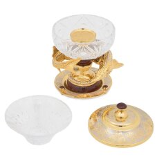 Позолоченная икорница «Осётр» (яшма, хрусталь)