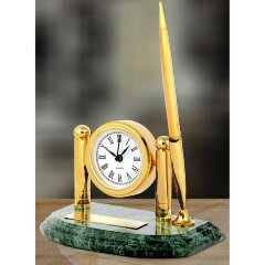 Письменный набор «Фортуна» с шариковой ручкой на часах