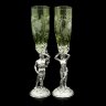 Серебряные бокалы для вина «Адам и Ева» с изумрудным хрусталём
