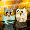 Интерьерная фигурка «Сова» (мятная) из художественного стекла