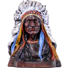 Резной бюст «Индейский вождь» из массива дерева