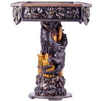 Резной шахматный стол «Дракон» из массива дуба