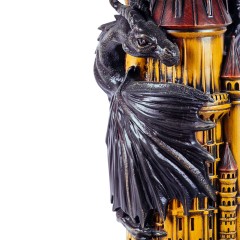 Резной шахматный стол с фигурами «Дракон» из массива дерева