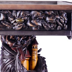 Резной шахматный стол с фигурами «Дракон» из массива дерева