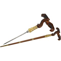 Красивая трость резная «Тираннозавр» со стилетом