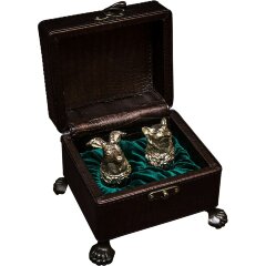 Коричневая подарочная шкатулка «Русский лес» с двумя стопками перевёртышами