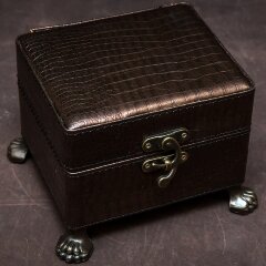 Коричневая подарочная шкатулка «Русский лес» с двумя стопками перевёртышами