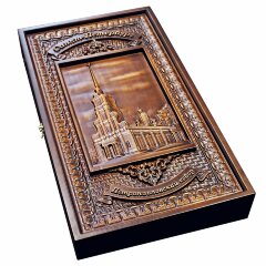 Резные нарды «Петропавловский собор» из массива дерева