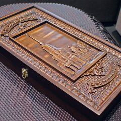 Резные нарды «Петропавловский собор» из массива дерева