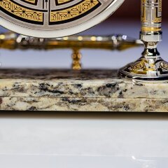 Настольные кабинетные часы «SKELETON» с письменной ручкой