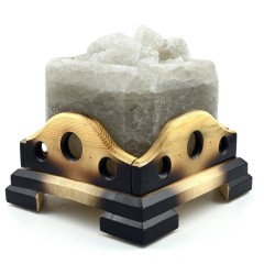 Солевая лампа «Камин» голубого свечения для ионизации воздуха интерьера дома