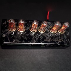 Чёрные ламповые часы «Carbonis» для современного интерьера