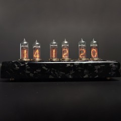 Чёрные ламповые часы «Carbonis» для современного интерьера