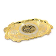 Хрустальный набор для вина «Охота» с позолоченным подносом