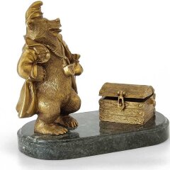 Сувенирная статуэтка «Медведь с сундуком»