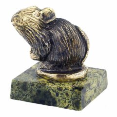 Бронзовая статуэтка «Крыса на подставке»