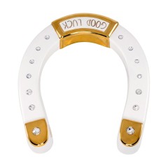 Белая подкова которая приносит удачу со стразами SWAROVSKI в подарок на свадьбу