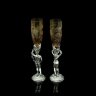 Подарочный винный набор «Адам и Ева» с янтарным хрусталем и серебра