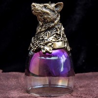Подарочная стопка перевёртыш «Волк» фиолетового цвета