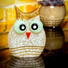 Интерьерная фигурка «Сова» (белая) из художественного стекла