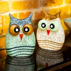 Интерьерная фигурка «Сова» (белая) из художественного стекла