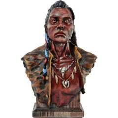 Резной бюст «Индеец» из массива дерева