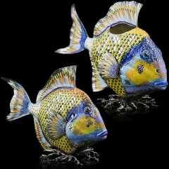 Парные серебряные вазы «РЫБЫ» в единственном экземпляре в мире